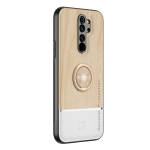 For Xiaomi Redmi Note 8 Pro Wood Grain PC + TPU Shockproof Protective Case with Ring Holder(Wood Color)