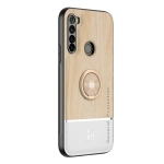 For Xiaomi Redmi Note 8 Wood Grain PC + TPU Shockproof Protective Case with Ring Holder(Wood Color)