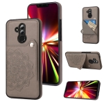 For Huawei Mate 20 Lite Embossed Pattern PU + TPU Protective Case with Holder & Wallet & Card Slots(Grey)
