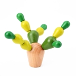 Portable Travel Set Wooden Assembly Cactus Desktop Balance Toy