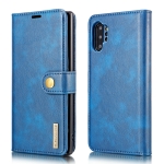 DG.MING Crazy Horse Texture Flip Detachable Magnetic Leather Case with Holder & Card Slots & Wallet for Samsung Galaxy Note 10+(Blue)