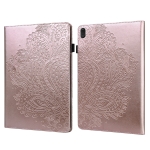 For Lenovo E10 Peacock Embossed Pattern TPU + PU Horizontal Flip Leather Case with Holder & Card Slots & Wallet & Sleep / Wake-up Function(Rose Gold)