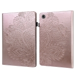For Lenovo Tab M8 (FHD) TB-8705F Peacock Embossed Pattern TPU + PU Horizontal Flip Leather Case with Holder & Card Slots & Wallet & Sleep / Wake-up Function(Rose Gold)