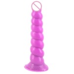 F28 Conch Shape Dildo Adult Supplies Sex Products, Length: 25.5cm, Upper Diameter: 3.6cm, Lower Diameter: 5cm(Purple)