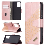 For Samsung Galaxy A72 5G Matching Color Crocodile Texture Horizontal Flip PU Leather Case with Wallet & Holder & Card Slots(Rose Gold)