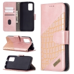 For Xiaomi Poco M3 Matching Color Crocodile Texture Horizontal Flip PU Leather Case with Wallet & Holder & Card Slots(Rose Gold)