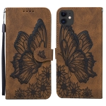 Retro Skin Feel Butterflies Embossing Horizontal Flip Leather Case with Holder & Card Slots & Wallet For iPhone 11(Brown)