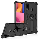 For Samsung Galaxy A20s Shockproof TPU + PC Protective Case with Invisible Holder(Black)
