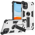 Shockproof TPU + PC Protective Case with Invisible Holder For iPhone 11(Silver)