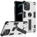 Shockproof TPU + PC Protective Case with Invisible Holder For iPhone 12 Pro Max(Silver)