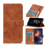 For OnePlus 9 Pro KHAZNEH Retro Texture PU + TPU Horizontal Flip Leather Case with Holder & Card Slots & Wallet(Brown)