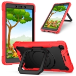 For Samsung Galaxy Tab A 8.0 (2019) T290 Contrast Color Shockproof Robot Silicone + PC Case with Wristband Holder(Red + Black)