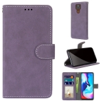 For Motorola Moto E7 Plus / G9 Play / G9 Retro Frosted Horizontal Flip PU Leather Case with Holder & Card Slots & Wallet & Photo Frame(Purple)