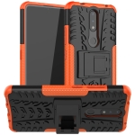 For Nokia 2.4 Tire Texture Shockproof TPU+PC Protective Case with Holder(Orange)