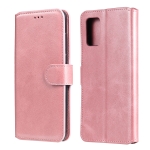 For Samsung Galaxy A02s (EU Version) Classic Calf Texture PU + TPU Horizontal Flip Leather Case with Holder & Card Slots & Wallet(Rose Gold)