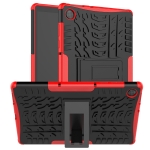 For Lenovo Tab M10 HD Gen 2 (TB-X306F) Tire Texture TPU+PC Shockproof Case with Holder(Red)