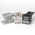 8800W REX-C100 Thermostat + Heat Sink + Thermocouple + SSR-80 DA Solid State Module Intelligent Temperature Control Kit