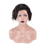 Toocci 150% High Density Women 13×4 Lace Virgin Brazilian Short Natural Pixie Human Hair Wig, Length: 8 inch