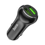HOCO Z37 18W QC3.0 Dual Port Fast Charging Car Charger (Black)