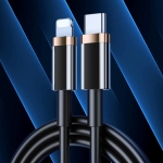 USAMS US-SJ485 U63 Type-C / USB-C to 8 Pin PD 20W Smooth Aluminum Alloy Fast Charging Data Cable, Length: 2m (Black)