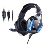 ONIKUMA K18 Cool Light Wired Gaming Headphone for PS4, Computer (Black Blue)