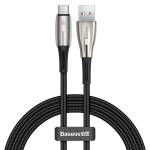 Baseus Water Drop-shaped Lamp 6A 66W USB to Type-C USB-C / Type-C Fast Charging Data Cable, Length: 1m(Black)