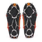 13 Teeth Outdoor Stainless Steel Mountaineering Climbing Crampons Trekking Non-Slip Shoe Covers, Size: M（Orange）