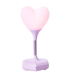 LED Heart-Shaped USB Rechargeable Night Light Three-Speed Remote Control Dimming Silicone Light, Style: 8006 Purple(Recording Version)