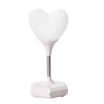 LED Heart-Shaped USB Rechargeable Night Light Three-Speed Remote Control Dimming Silicone Light, Style: 8006 White(Recording Version)