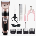 Pet Hair Remover Electric Shaving Haircut Set, Specification: Rose Gold+4 PCSSet