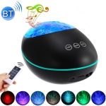HMT-01  Remote Control Lucky Stone Ocean Projection Light LED Colorful Atmosphere Night Light USB Multifunctional Bluetooth Speaker(Black)