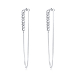 S925 Sterling Silver Retro Chain Women Earrings