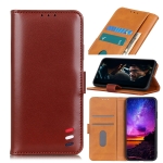 For LG Stylo 7 5G 3-Color Pearl Texture Magnetic Buckle Horizontal Flip PU Leather Case with Card Slots & Wallet & Holder(Brown)