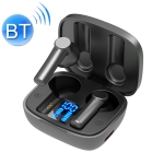 LB-8 Bluetooth 5.0 Stereo Wireless Bluetooth Earphone with Charging Box & LED Battery Display, Support Fingerprint Touch & Call & Voice Assistant & Switch Between Chinese and English (Black)