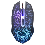 SHIPADOO X2 Wrangler Colorful Recirculating Breathing Light Crack Professional Competitive Gaming Luminous Wired Mouse (Black)