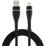 2A USB to Micro USB Braided Data Cable, Cable Length: 1m (Black)
