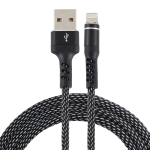 2A USB to 8 Pin Two-color Braided Data Cable, Cable Length: 1m(Black)