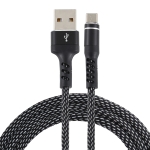 2A USB to Micro USB Two-color Braided Data Cable, Cable Length: 1m (Black)