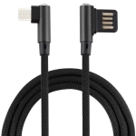2A USB Elbow to Micro USB Elbow Braided Data Cable, Cable Length: 2m (Black)