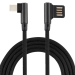 2A USB Elbow to USB-C / Type-C Elbow Braided Data Cable, Cable Length: 3m (Black)
