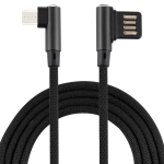 2A USB Elbow to Micro USB Elbow Braided Data Cable, Cable Length: 3m (Black)
