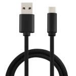 5A USB to USB-C / Type-C Super Fast Charging Braided Data Cable, Cable Length: 1m (Black)