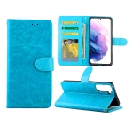 For Samsung Galaxy S21+ 5G/S21 Plus 5G Crazy Horse Texture Leather Horizontal Flip Protective Case with Holder & Card Slots & Wallet & Photo Frame(Baby Blue)
