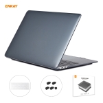 ENKAY 3 in 1 Crystal Laptop Protective Case + EU Version TPU Keyboard Film + Anti-dust Plugs Set for MacBook Air 13.3 inch A1932 (2018)(Black)