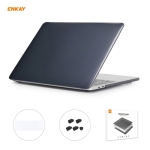 ENKAY 3 in 1 Crystal Laptop Protective Case + EU Version TPU Keyboard Film + Anti-dust Plugs Set for MacBook Pro 16 inch A2141 (with Touch Bar)(Black)
