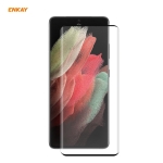 1 PCS For Samsung Galaxy S21 Ultra ENKAY Hat-Prince 0.26mm 9H 3D Explosion-proof Full Screen Curved Heat Bending Tempered Glass Film