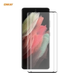 2 PCS For Samsung Galaxy S21 Ultra ENKAY Hat-Prince 0.26mm 9H 3D Explosion-proof Full Screen Curved Heat Bending Tempered Glass Film