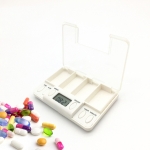 TF200 4-Cell Smart Timed Reminder Portable Plastic Pill Box Pill Storage Box(White)