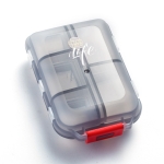 Mizi Small Pill Box Portable Dispensing Medicines Boxes, Colour: 10 Grid (Gray)