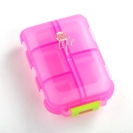 Mizi Small Pill Box Portable Dispensing Medicines Boxes, Colour: 10 Grid (Pink)